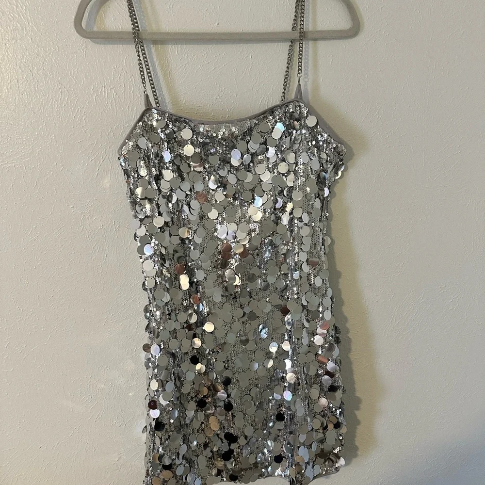 Silver Sequin Dress​​​​​ - Picture 3 of 6